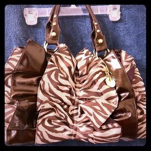 Rampage Faux Leather Brown Zebra  Purse